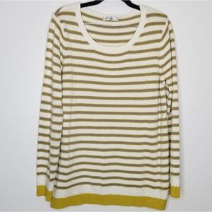DECOLLECTIONS Women's Scoop Neckline Stripped Sweater Sz L